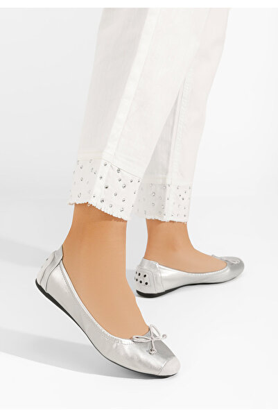 B T Shoes Balerini dama Amania V2 argintii