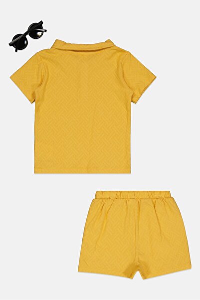 Lily & Jack Toddlers Boy 3 Pieces Textured Top And Bottom With Sunglasses Set, Yellow