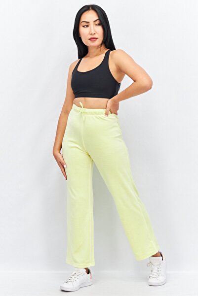 Monki Women Regular Fit Drawstring Pants, Yellow