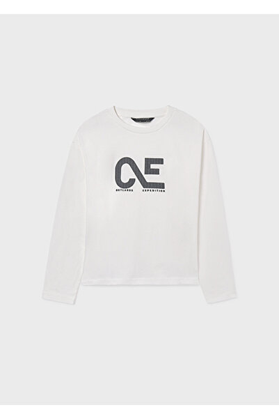 MAYORAL Krem majica dugih rukava sa reljefnim motivom 7010