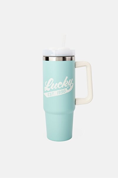 LUCKY BRAND Stainless Steel Vacuum Insulated Tumbler With Straw 946 ml, Kentucky Blue