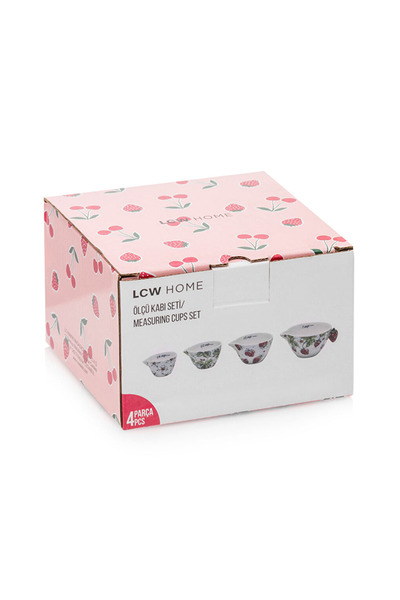 LC Waikiki LCW HOME Kırmızı Seramik Ölçü Kabı Seti (4 Parça )(Red Measuring Cup)