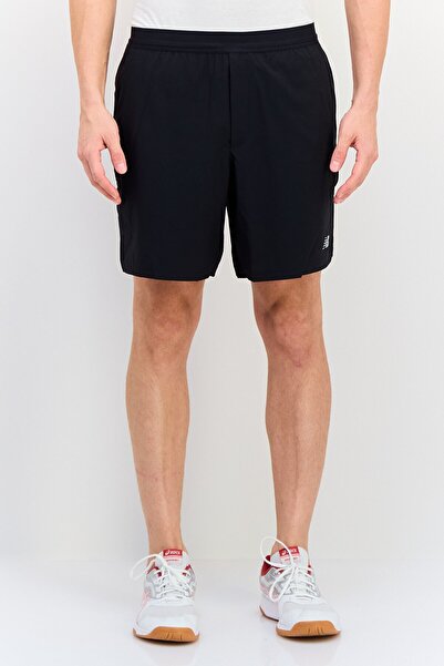 New Balance Men Standard Fit Brand Logo Training Shorts, Black