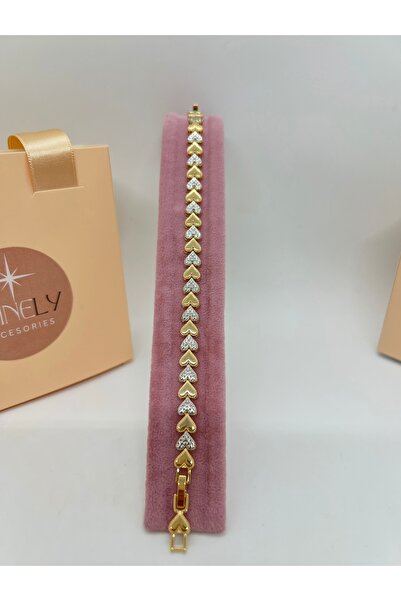 shinely سوار نسائي من الفولاذ 316L على شكل قلب من موديل كوليجير
