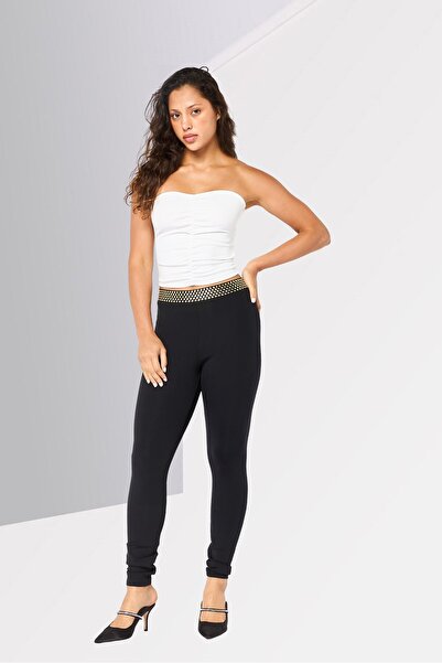 Stella McCartney Women Sparkled Detail 7/8 Leggings, Black