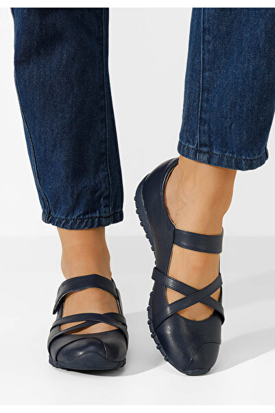 B T Shoes Modré dámské baleríny Espada