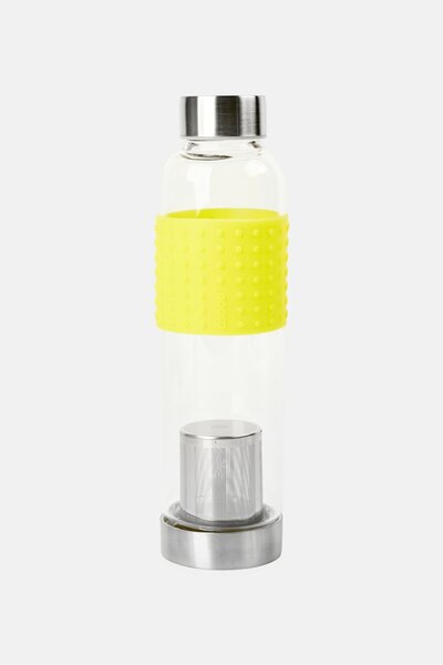 Asobu Ice Tea Infuser Glass Bottle 400ml, Yellow