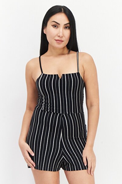 Don't Call Me Jennyfer بدلة لعب نسائية مخططة بدون أكمام، سوداء