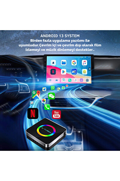 Citrus Kablosuz CarPlay AI Box 2025 – iPhone & Android Auto Uyumlu, Netflix, YouTube