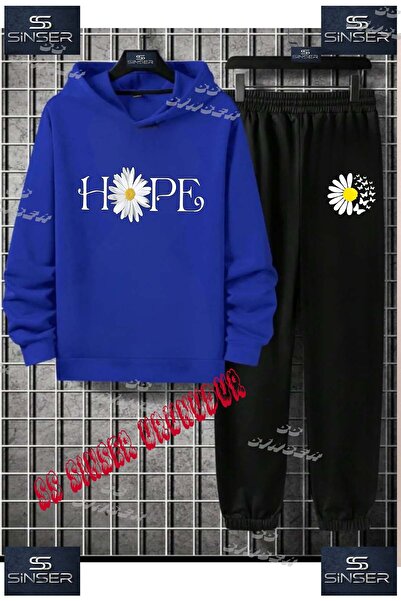 SS SİNSER Детски унисекс спортен екип с качулка и специален принт „DAISY HOPE...