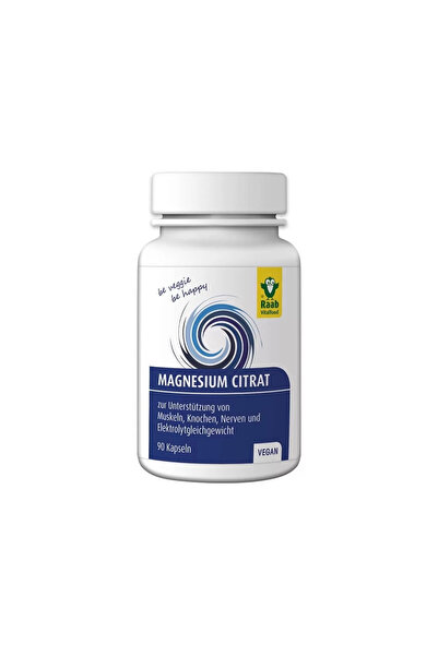 RAAB Magnesium Citrate 600 mg, 90 Vegan Capsules