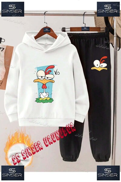 SS SİNSER Детски унисекс "CHICKEN CO" специален принт с качулка