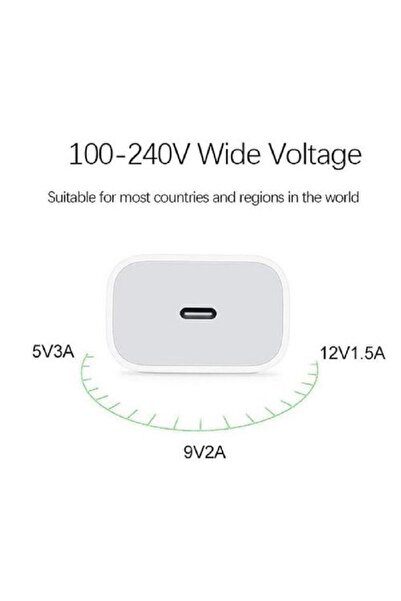 Kotenart Orjinal iPhone 12 Pro 13 Pro 20w Hızlı Şarj Aleti Seti Usb-C ( Kablo Dahil )