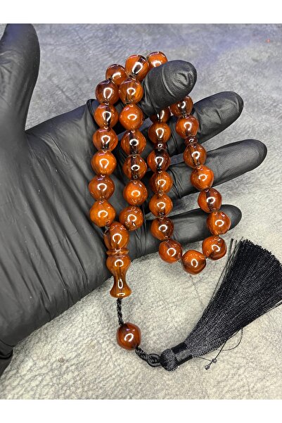 Mos Tespih Large Size High-End Moire Ottoman Imitation Crimped Amber Prayer Beads