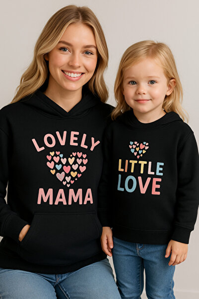 SVART WEAR Hanorac din bumbac Mama Mini Mother Daughter Combination Twin (fără buzunar pentru copii) Swea tricou PRET PENTRU UNUL