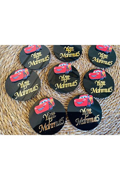 guluslazerkesim 10 ADET SİYAH PLEKSİ ÜZERİNE ARABA FİGÜRLÜ MAGNET KALİTELİ PL...