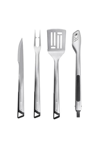 Zokura Set 4 ustensile pentru grătar cu geantă de depozitare, oțel inoxidabil -