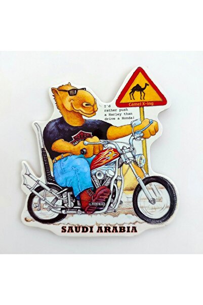 saudi scenes Camel Riding Harley Fridge Magnet (mg 7)