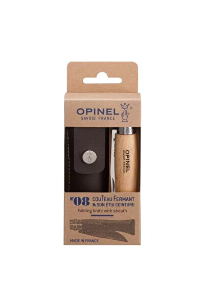 Opinel Kapesní nůž č. 08 s pouzdrem, nerezová ocel, 8,5 cm, 'Tradition Inox'