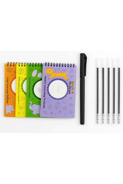 Aroma دفتر رسم سحري للأطفال - مجموعة من 4 دفاتر رسم قابلة لإعادة الاستخدام بح...