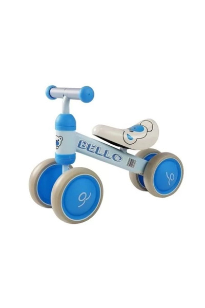 LeanToys Bicicleta fara pedale, cu roti duble, pentru copii, Blue Bello