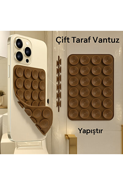 Case collection Slikon Çift Taraflı Vantuz Telefon Tutucu Vakum,Cama Yapışan ...