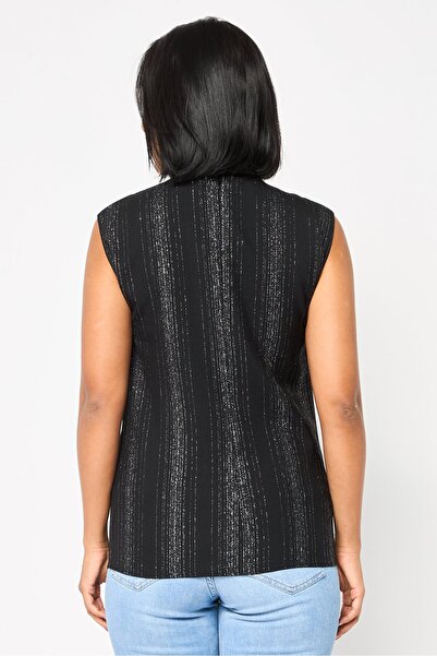 Stella McCartney Women Crew Neck Sleeveless Metallic Top, Multicolor