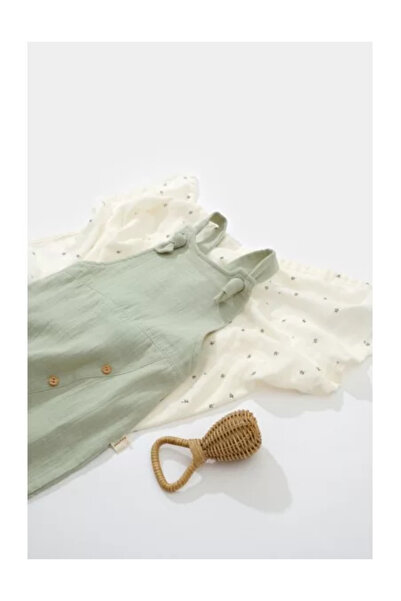 BabyCosy Summer jumpsuit with long pants - 100% cotton - Green (Size: 9-12 months)