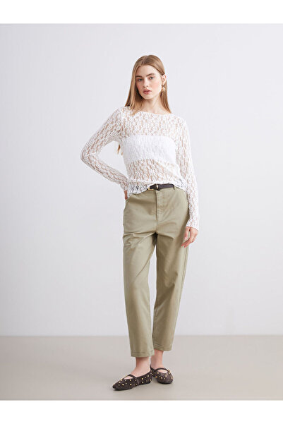 LC Waikiki Timeless Store: Timeless Recommendations |   Boat Neck Lace Blouse