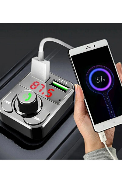 KTR TECH Araç Fm Transmitter 5.0 Bluetooth Araç Kiti Usb Mp3 Sd Kart Çakmaklık Girişli oto müzik çalar