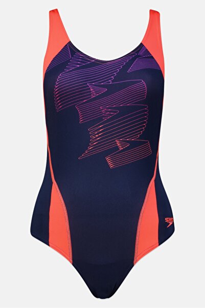 SPEEDO Women Allover Laneback Swimsuit, Multicolor