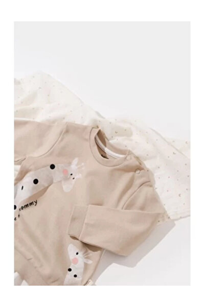 BabyCosy Giraffe polka dot long sleeve blouse and long pants set