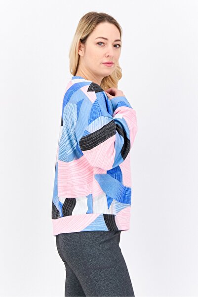 adidas Women Sportswear Fit Brand Logo Long Sleeves Outdoor Sweatshirt, Pink Combo