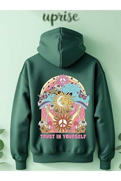 Vordevia Hanorac Trust In Yourself cu imprimeu Cotton 3 Thread O supradimensi...