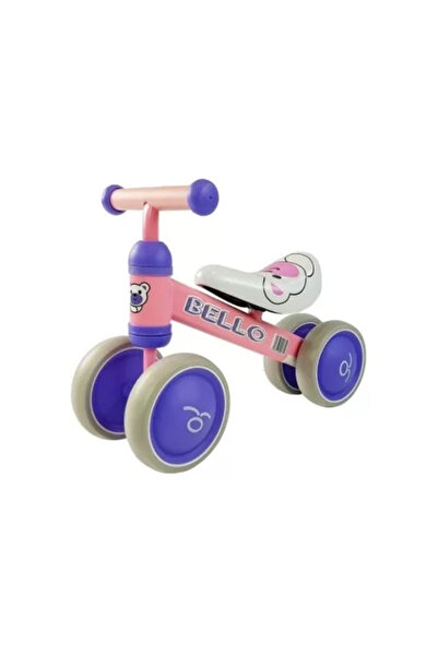 LeanToys Bicicleta fara pedale, cu roti duble, pentru copii, Pink Bello