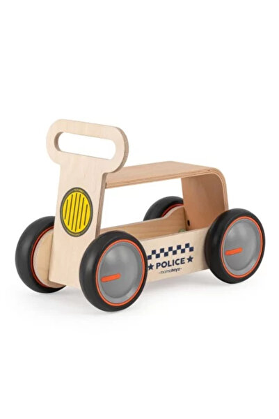 MAMATOYZ Ride-on Toy Car, Walker, and Toy Stroller DriveMe Wood, Police - 3-in-1 Wooden Toy