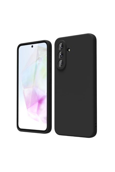 Samsung Carcasă compatibilă cu Galaxy A56 5G, fabricată din silicon catifelat cu protecție pentru cameră - Neagră