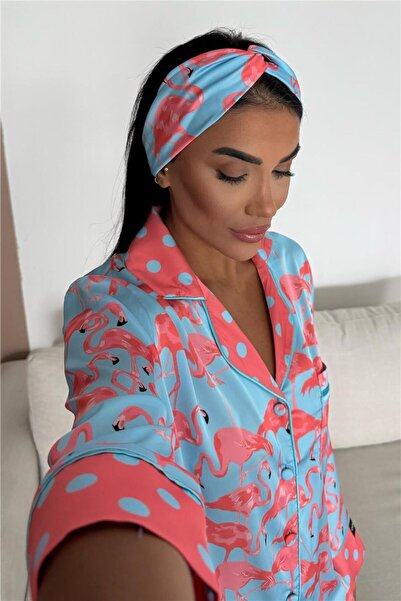 COCCOLARSI Viaggio Creativo Saten Uzun Pijama Takımı VCK0306