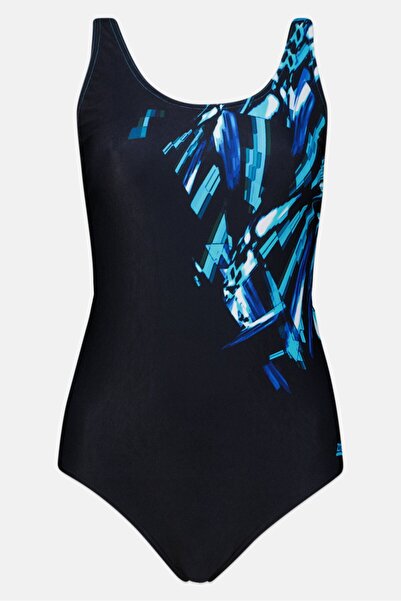 Zoggs ملابس سباحة نسائية من قطعة واحدة بطبعة جرافيكية، متعددة الألوان