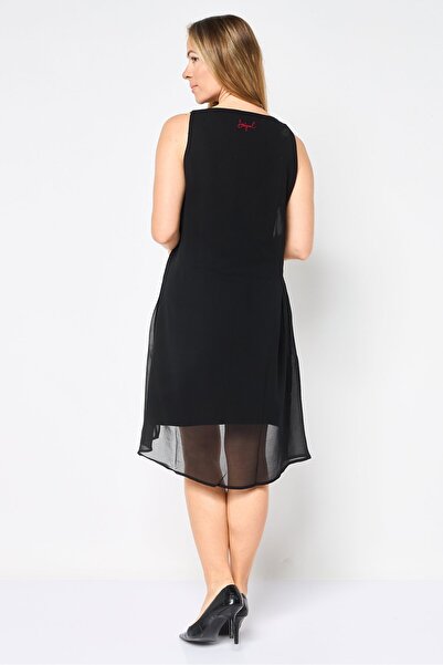 Desigual Women Floral Pattern Midi Dress, Black