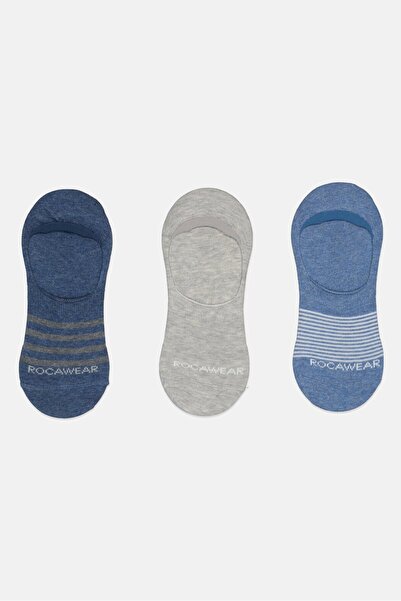 Rocawear Men 3 Pairs Brand Logo Invisible Socks, Multicolor