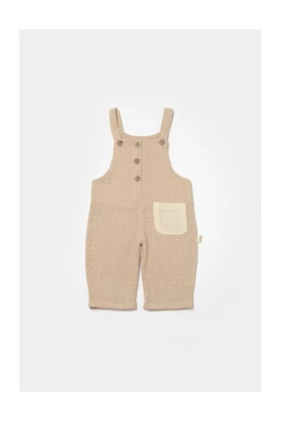 BabyCosy Salopeta cu bretele si buzunar, 100% bumbac - Apricot,