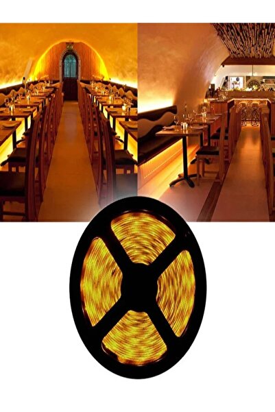 hLite Aydınlatma 12V Şerit Led Cob 320 Ledli Amber 5M Hlite