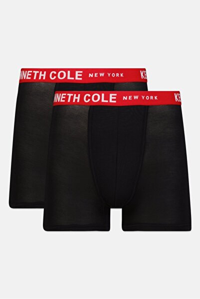 Kenneth Cole Men 2 Pack Brand Logo Trunks, Black