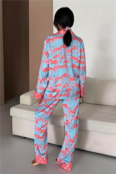 COCCOLARSI Viaggio Creativo Saten Uzun Pijama Takımı VCK0306