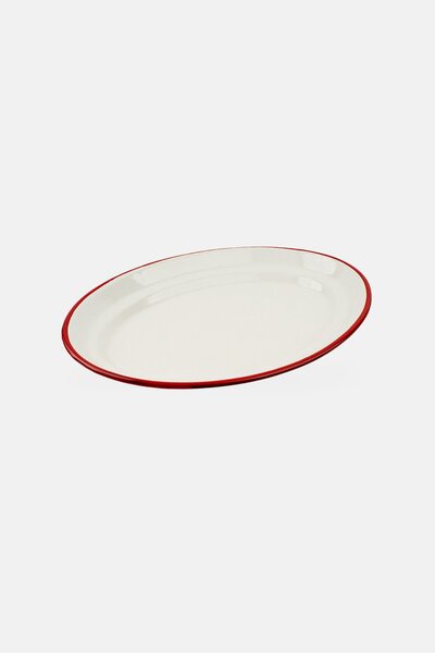 iBiLi Enamelled Steel Oval Platter, Red
