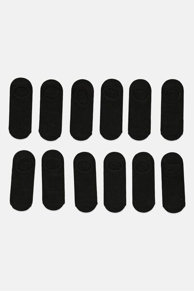 Dockers Men 12 Pairs Brand Logo Silicone Heel Grip Socks, Black