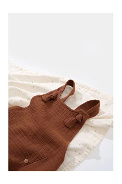 BabyCosy Summer Romper with Pockets, BabyCosy, 100% Cotton, Terracotta (Size: 9-12 months)