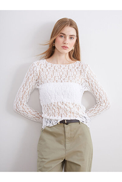 LC Waikiki Timeless Store: Timeless Recommendations |   Boat Neck Lace Blouse