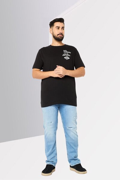 Replay Men Crew Neck Short Sleeve Graphic Print T-Shirt, Black